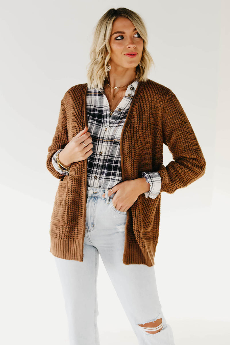 The Junie Waffle Cardigan
