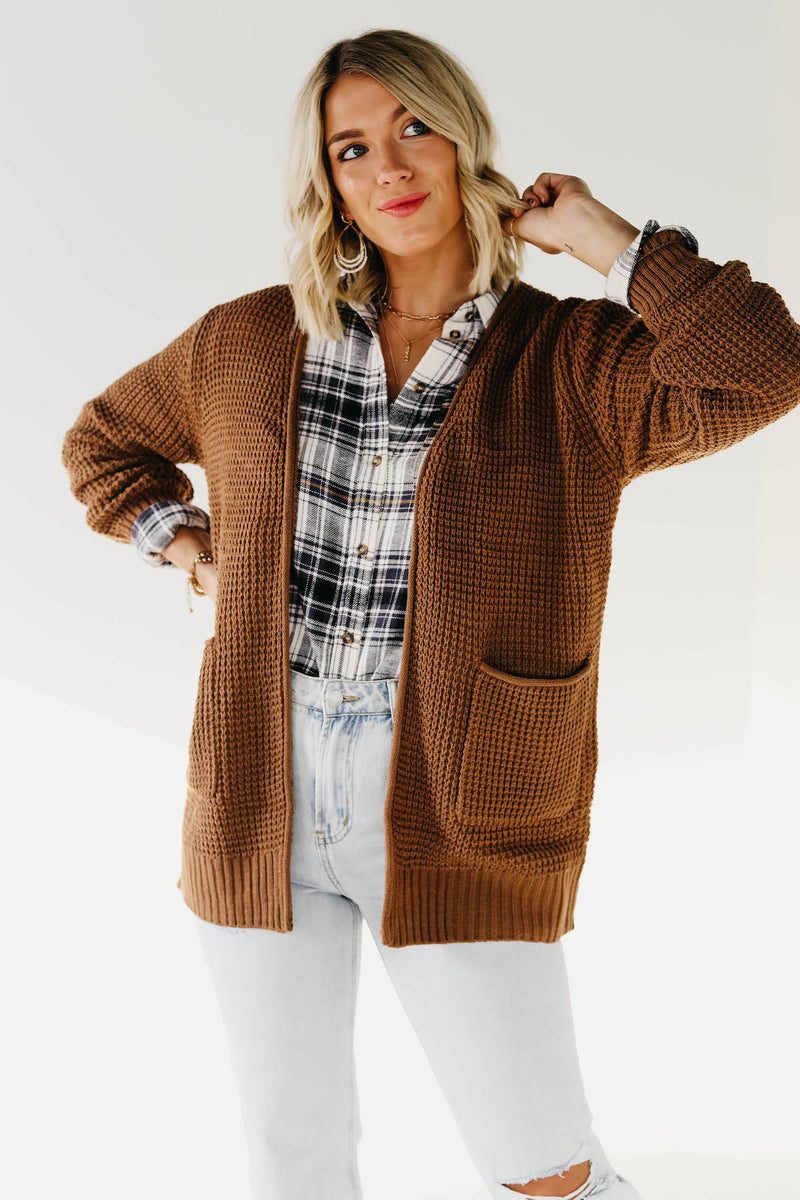 The Junie Waffle Cardigan