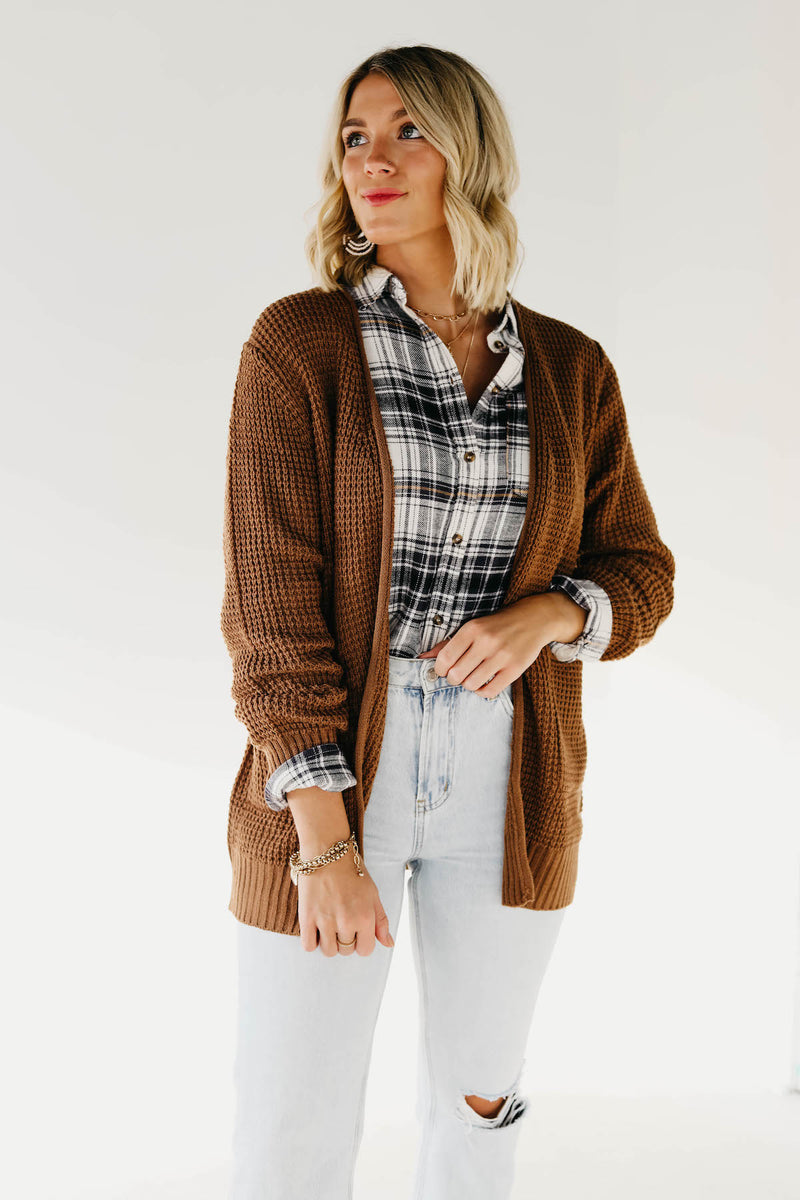 The Junie Waffle Cardigan