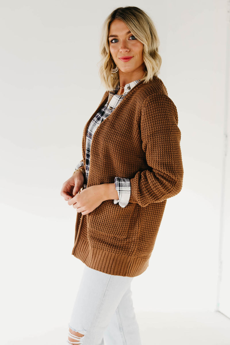 The Junie Waffle Cardigan