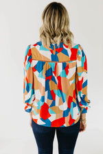 The Maureen Geo Puff Sleeve Blouse