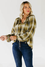 The Lettie Plaid Peasant Top