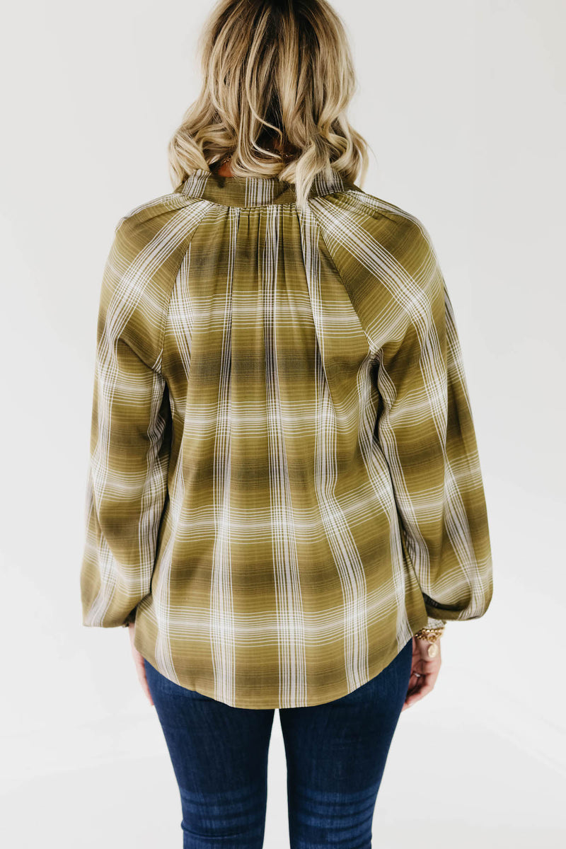 The Lettie Plaid Peasant Top