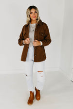 The Laylan Button Down Shacket - Caramel