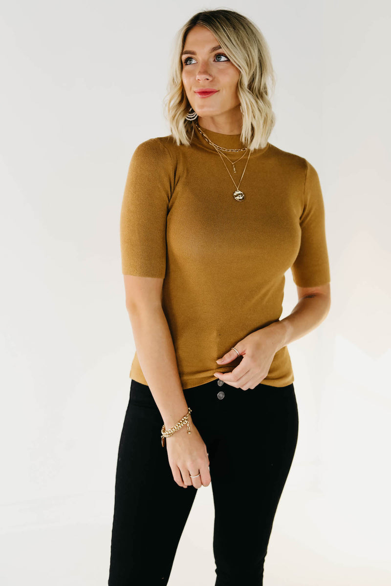 The Tyler Mock Neck Ribbed Top