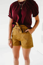 The Clare Paperbag Shorts - Camel