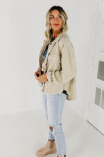 The Makayla Fleece Shacket - Mist