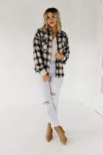 The Seth Plaid Button Down Shacket - Taupe Multi