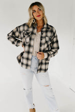 The Seth Plaid Button Down Shacket - Taupe Multi
