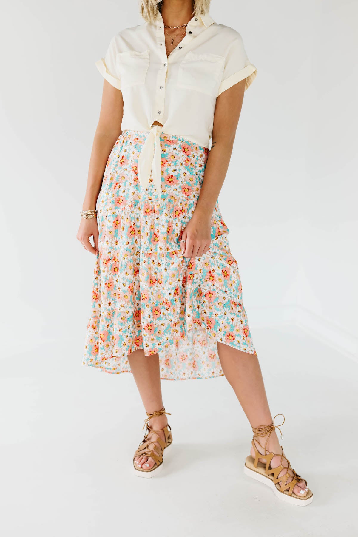 The Gannon Floral Midi Skirt