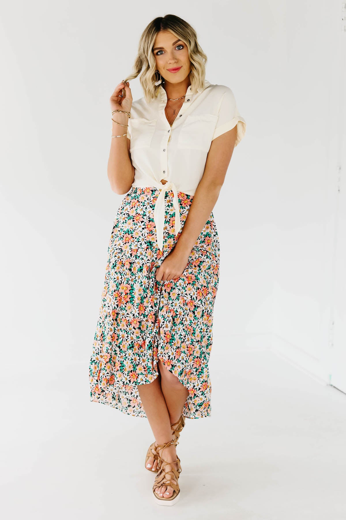 The Gannon Floral Midi Skirt