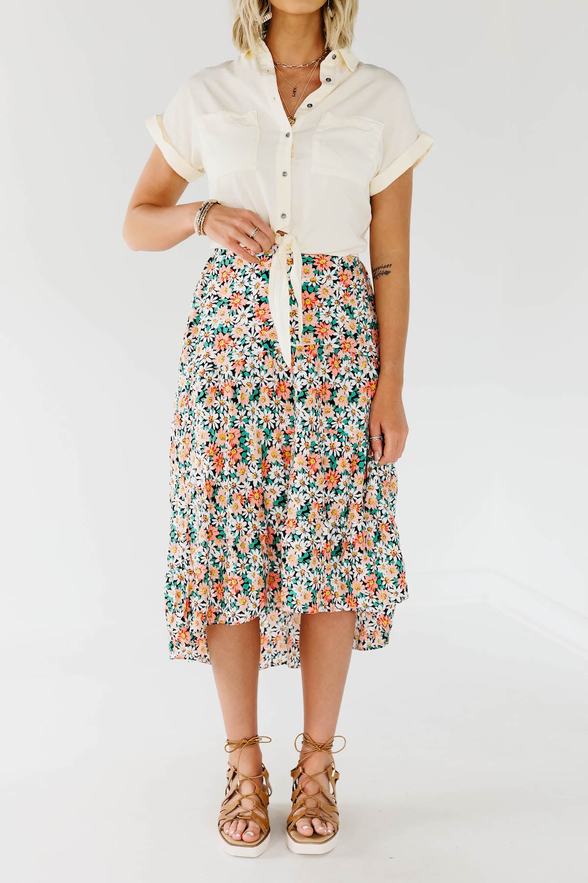 The Gannon Floral Midi Skirt