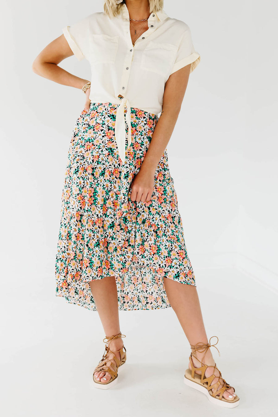 The Gannon Floral Midi Skirt