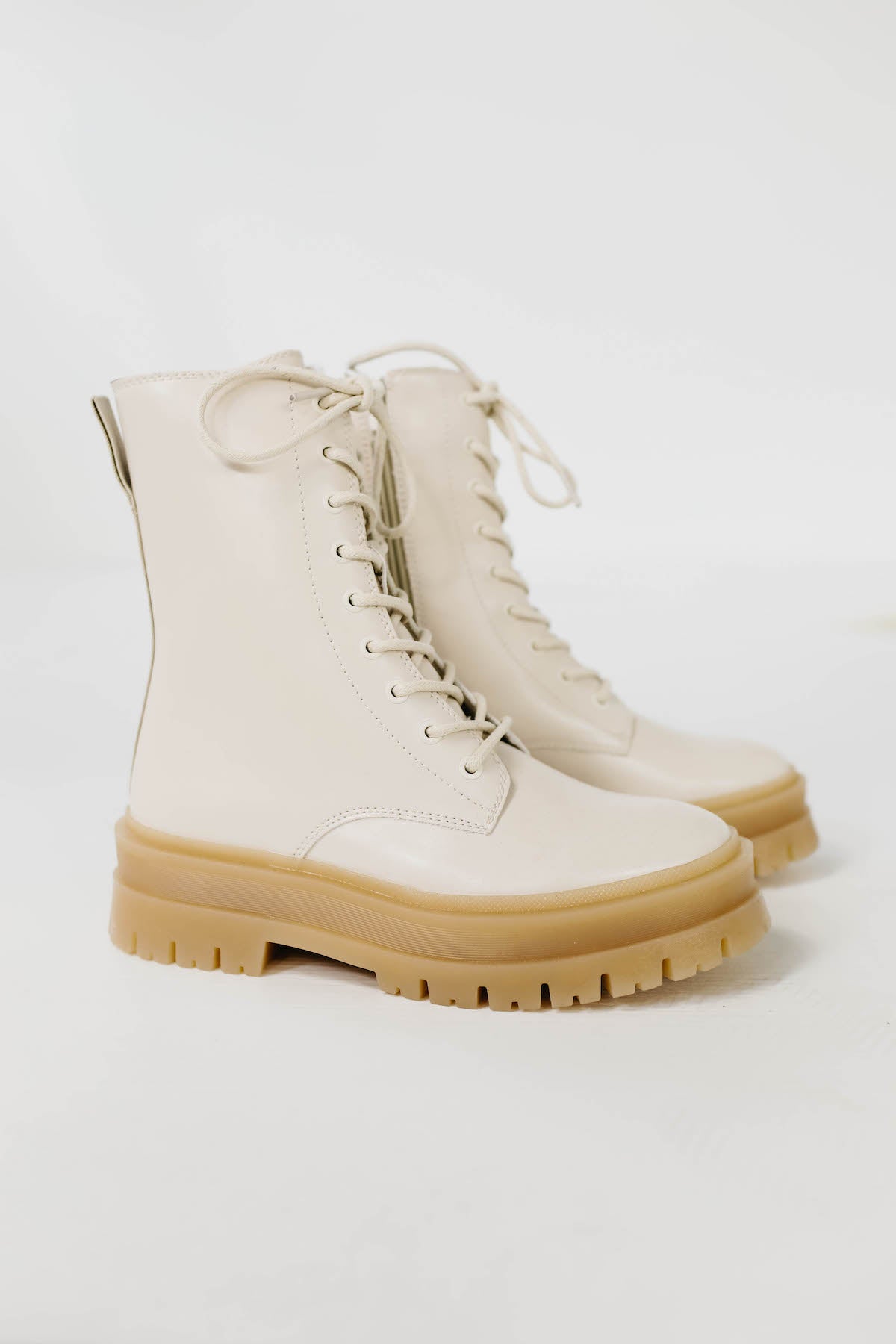 The Omra Combat Bootie - Beige