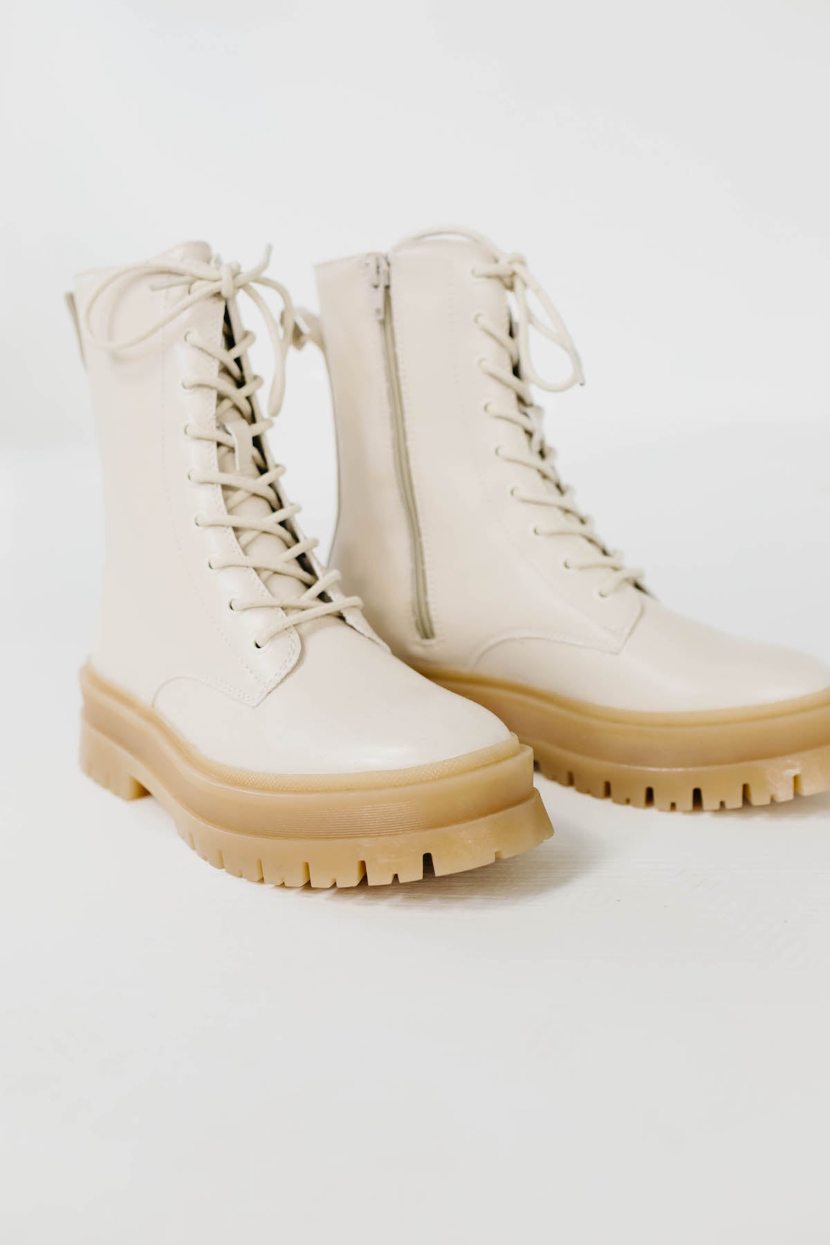 The Omra Combat Bootie - Beige