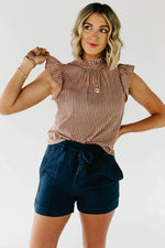The Chad Striped Flutter Sleeve Top