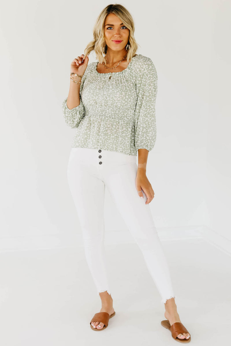 The Anna Ruffle Neck Top