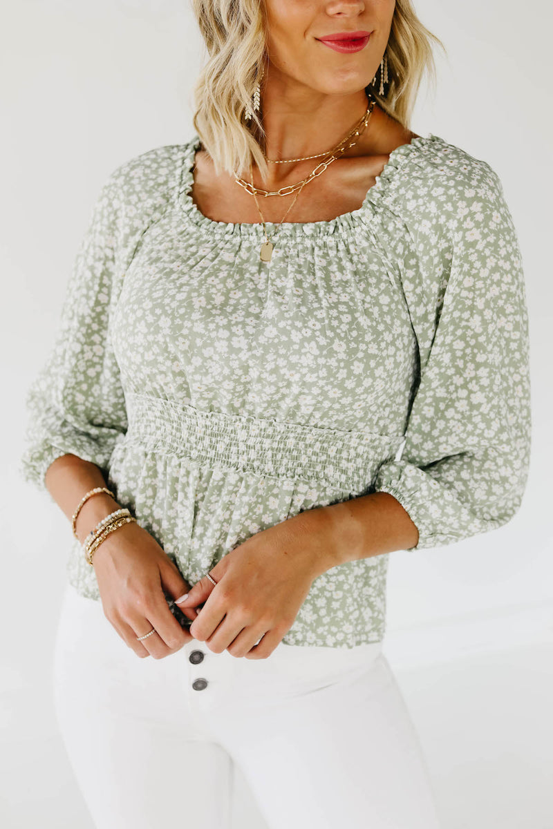 The Anna Ruffle Neck Top