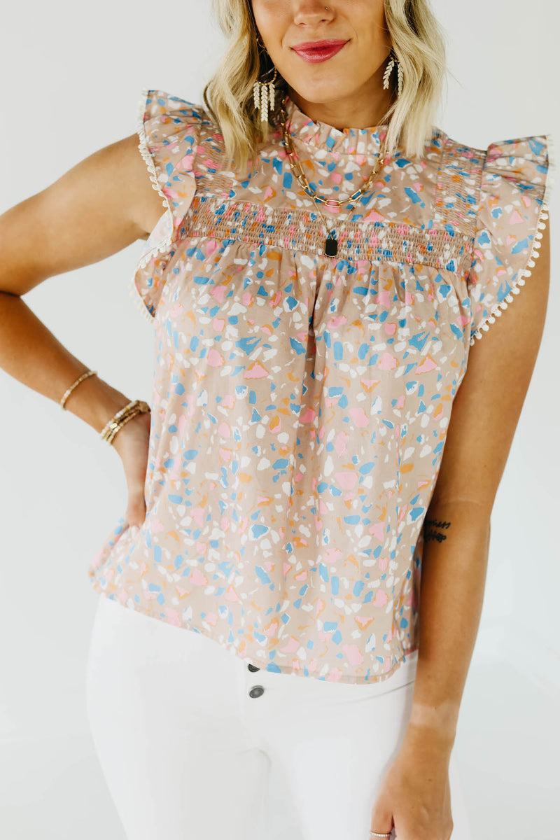 The Mindy Smocked Print Top