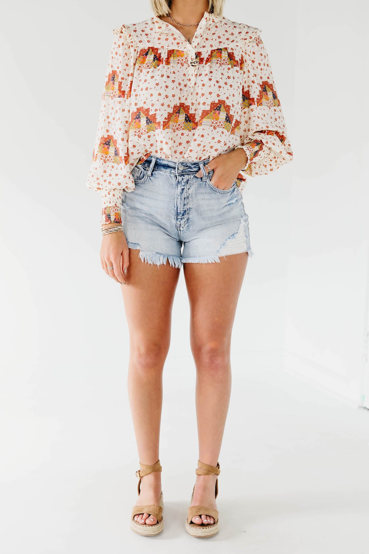 Kan Can Distressed 11" High Rise Mom Shorts - KC7984M