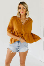 The Octavia Trim Detail Top - Camel
