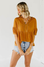 The Octavia Trim Detail Top - Camel