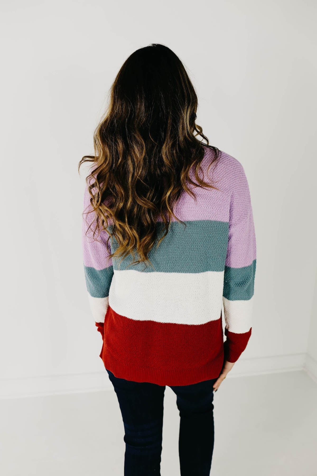 The Maisie Color Block Sweater - Blue/Copper