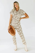 The Kori Floral Corduroy Button Up Jumpsuit