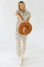The Kori Floral Corduroy Button Up Jumpsuit