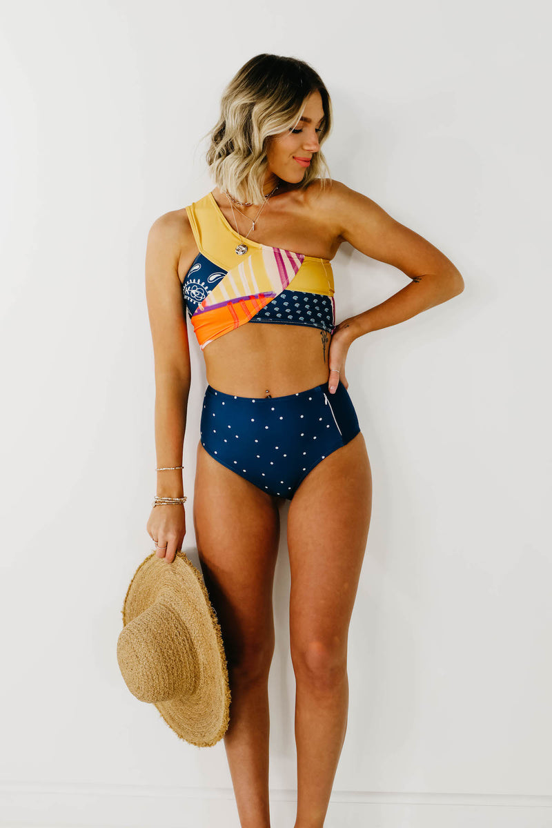 The Santiago Patchwork Swim Top