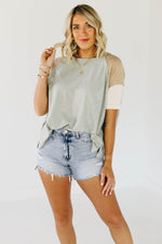 The Aubree Colorblock Reverse Seam Raglan Tee