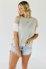 The Aubree Colorblock Reverse Seam Raglan Tee