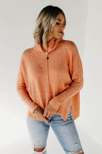 The Jack Cowl Neck Seam Dolman Sweater - Orange