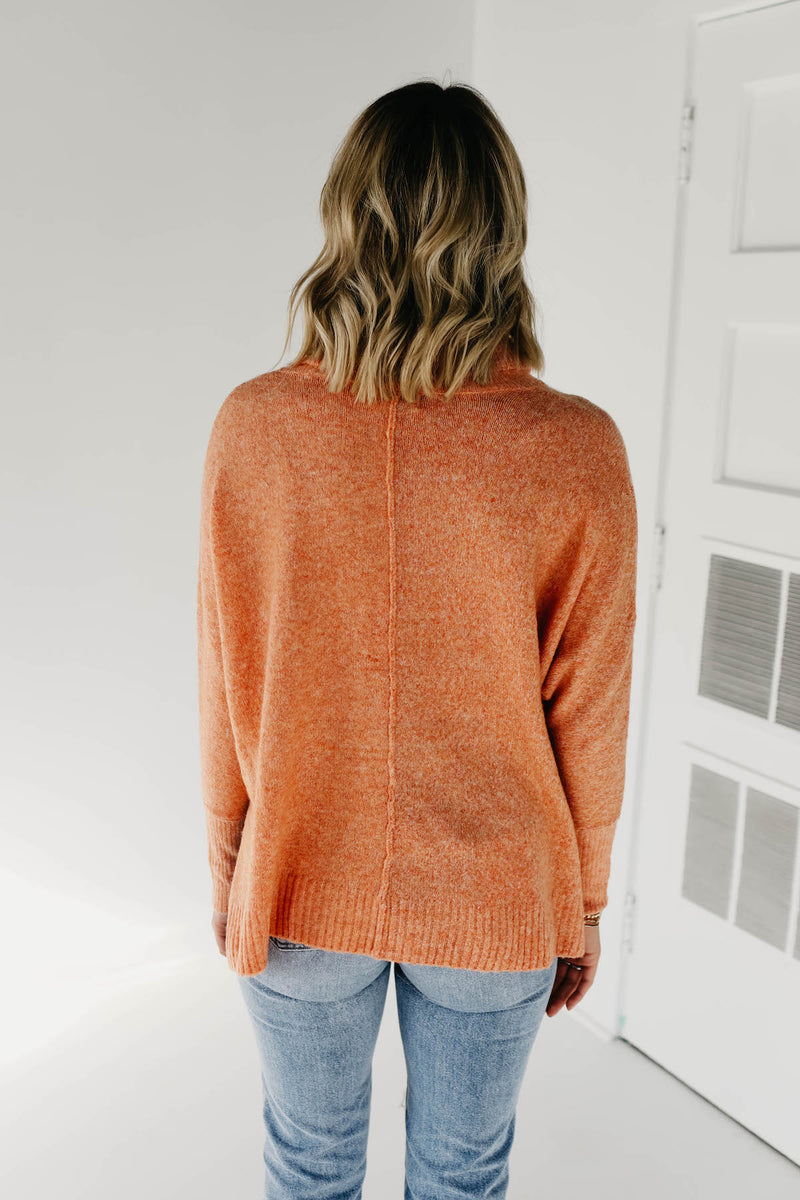 The Jack Cowl Neck Seam Dolman Sweater - Orange