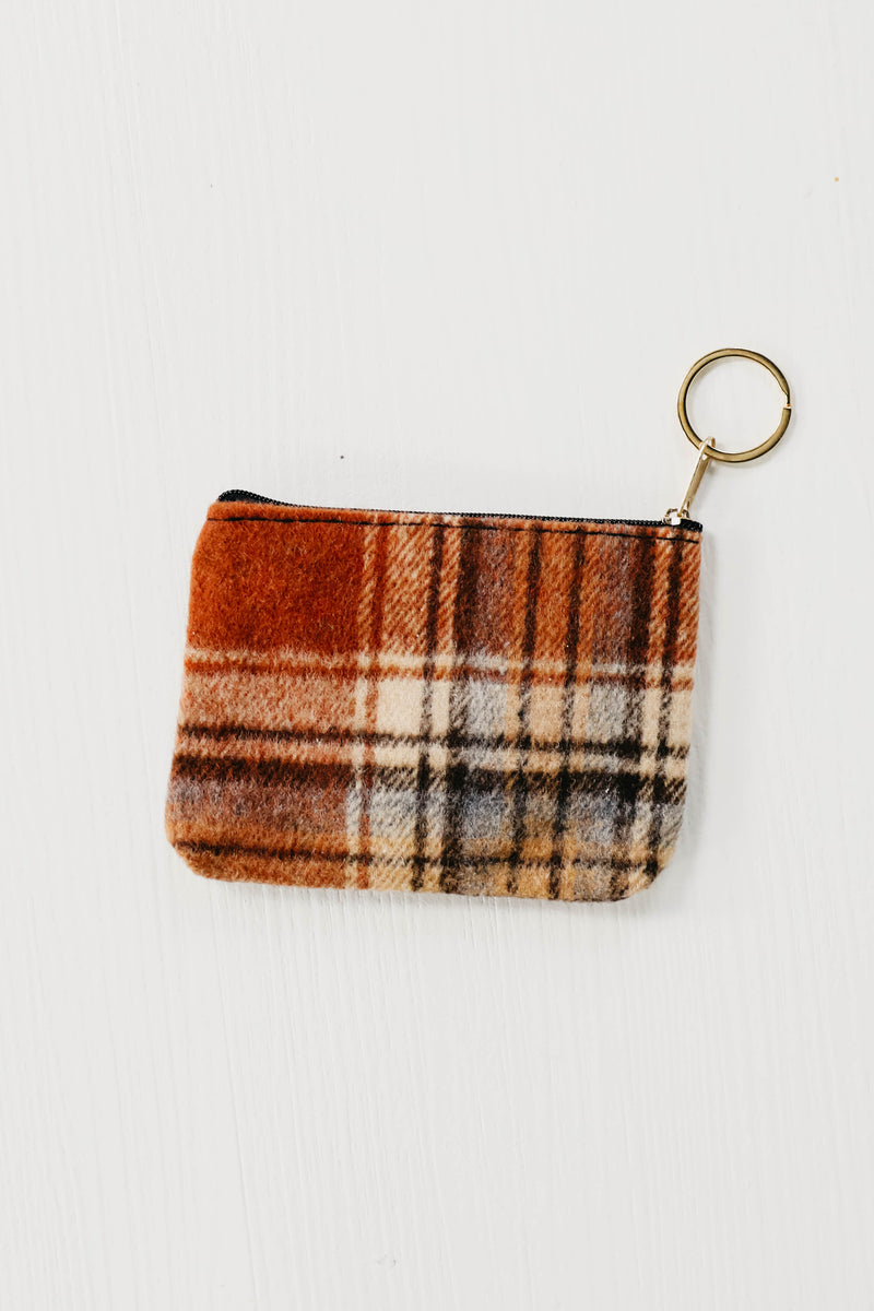 The Winnie Plaid Coin Purse - Brown