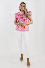 The Edward Floral Ruffle Sleeve Blouse - FINAL SALE