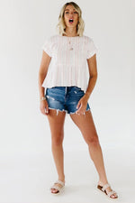 The Andrea Button Back Peplum Top
