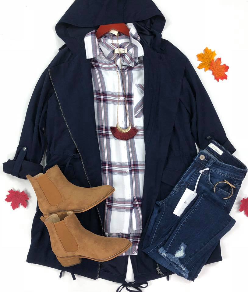 Tilda Plaid Shirt-Ivory/Red/Navy -(Final Sale)