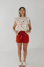 The Priscilla Paperbag Waist Shorts - Rust