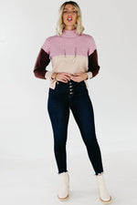 The Lush Alyse Colorblock Turtleneck Sweater