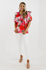The Mariah Floral Bib Blouse - FINAL SALE
