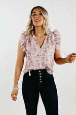 The Quinnley Smocked Tie Front Top - FINAL SALE