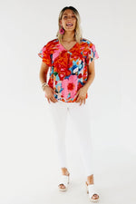 The Derek Watercolor Tie Back Blouse - FINAL SALE