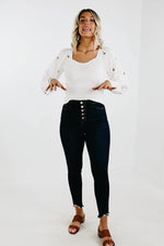 The Lizzy Floral Embroidered Lace Sweater - FINAL SALE