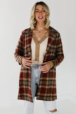 The Shayla Longline Plaid Blazer Coat