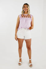 The Ayan Stripe Embroidered Top - FINAL SALE