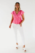 The Kairo Scalloped V Neck Blouse - FINAL SALE