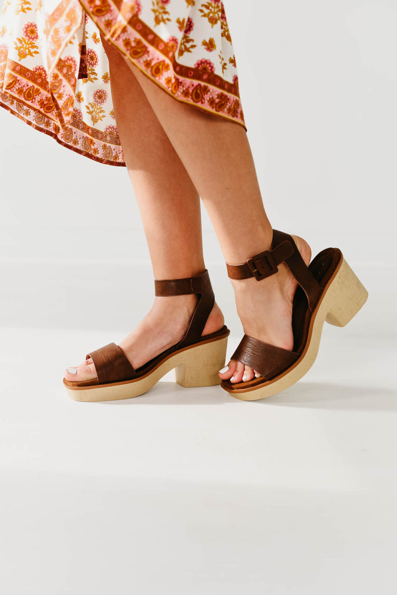 The Clue Wedge Sandal - Whiskey