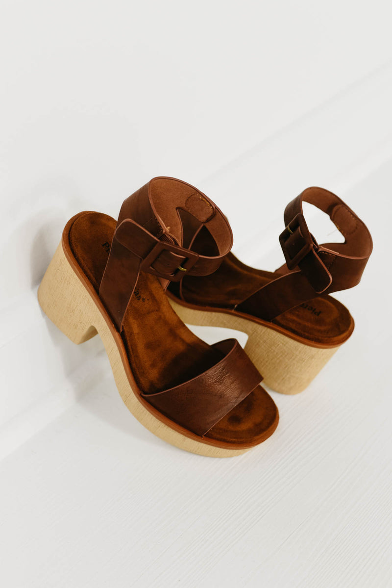 The Clue Wedge Sandal - Whiskey