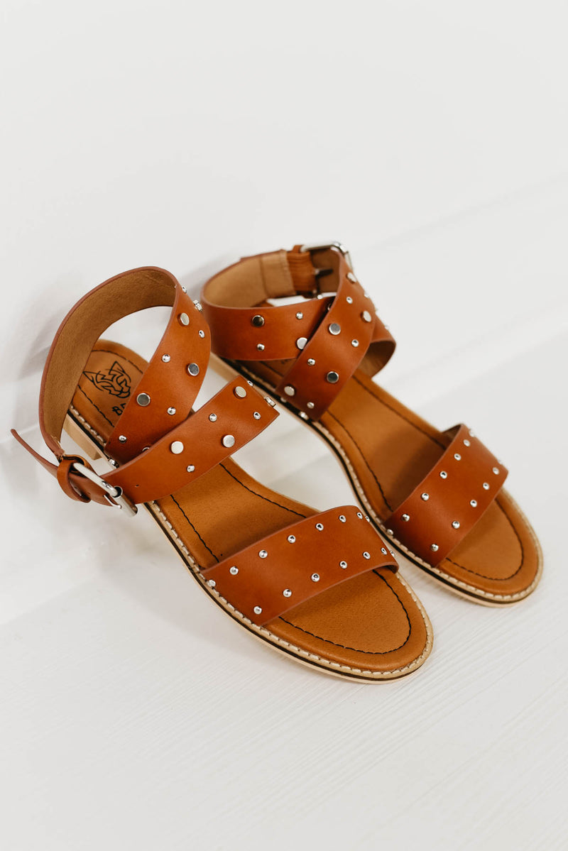The Jenna Studded Sandal - Camel